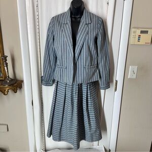 Vintage Act III Striped Skirt Set